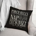 thumbnail image 3 of Creative Products Porch Rules on Black 18x18 Indoor / Outdoor Pillow, 3 of 3