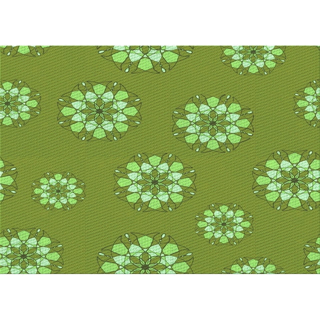 Ahgly Tapis Rectangulaire Lavable en Machine Vert Transitionnel, 7 Pieds x 9 Pieds