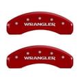 thumbnail image 4 of MGP Caliper Covers 42007SWRGRD Wrangler Script Logo - Red Powder Coat - Set of 4 Fits select: 2015-2017 JEEP WRANGLER UNLIMITED SPORT, 2012 JEEP LIBERTY SPORT, 4 of 4