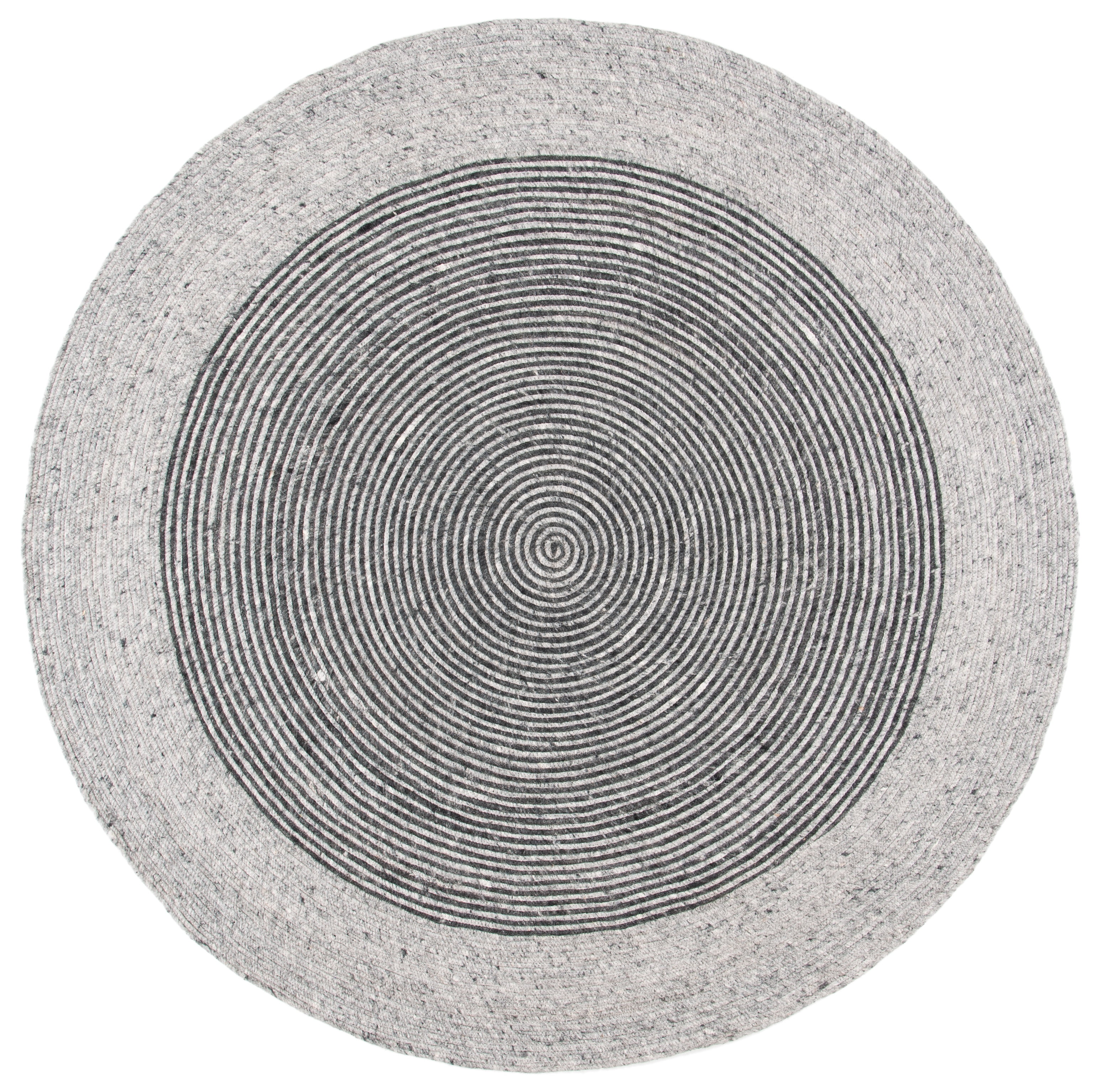SAFAVIEH Braided Lars Geometric Reversible Area Rug, Gray/Black, 7' x 7' Round