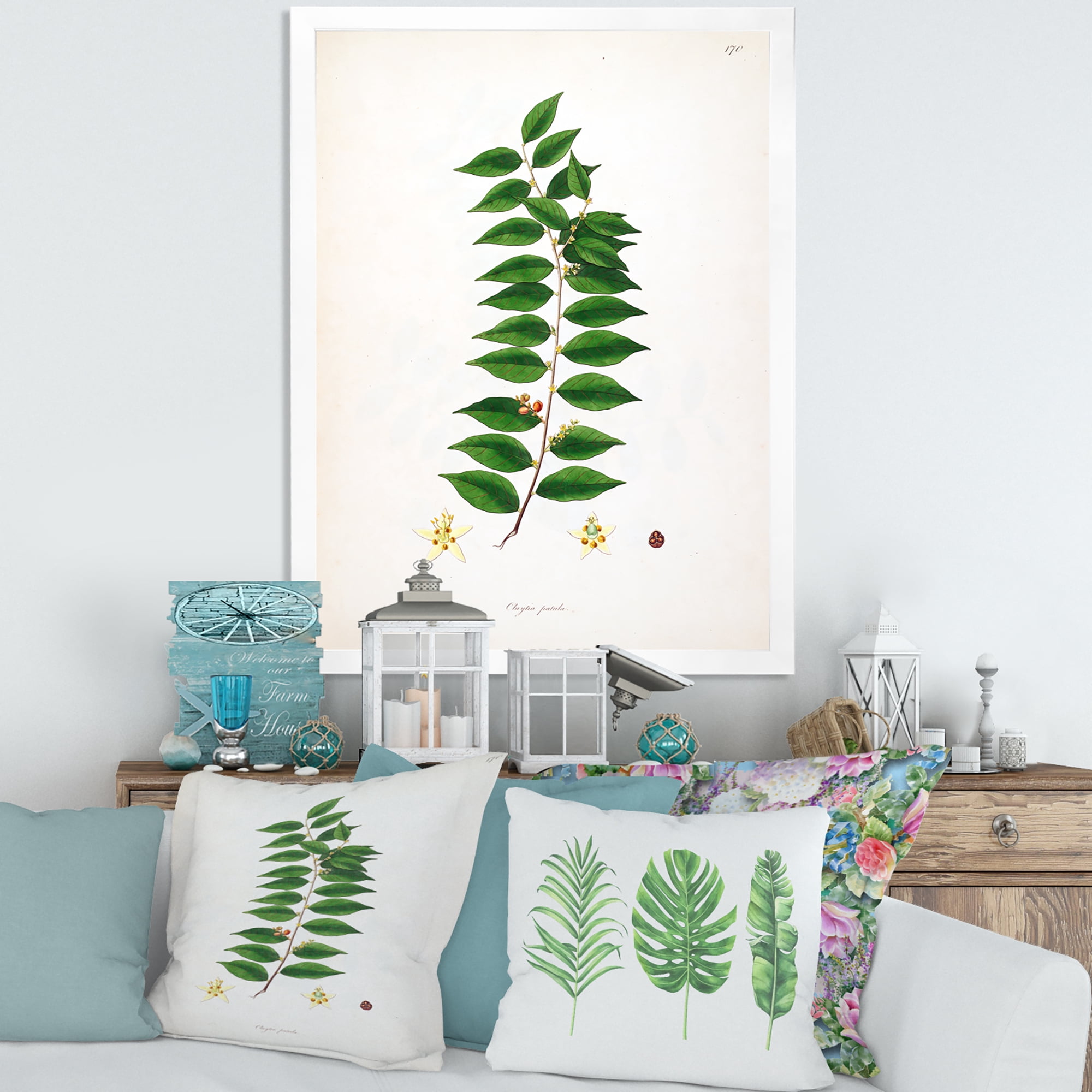 Designart 'Ancient London Plants VI' Farmhouse Framed Art Print