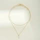 thumbnail image 4 of 2025 New Fashion Two layered Pearl Chain Necklace for Women Gold Color Metal Collar Jewelry Bijoux Gift, 4 of 4