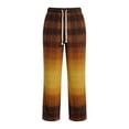 thumbnail image 3 of Ceisia Men's Gradient Plaid Waffle-Knit Sweatpants Contrast Drawstring Wide-Leg Casual Pants Gifts, 3 of 4