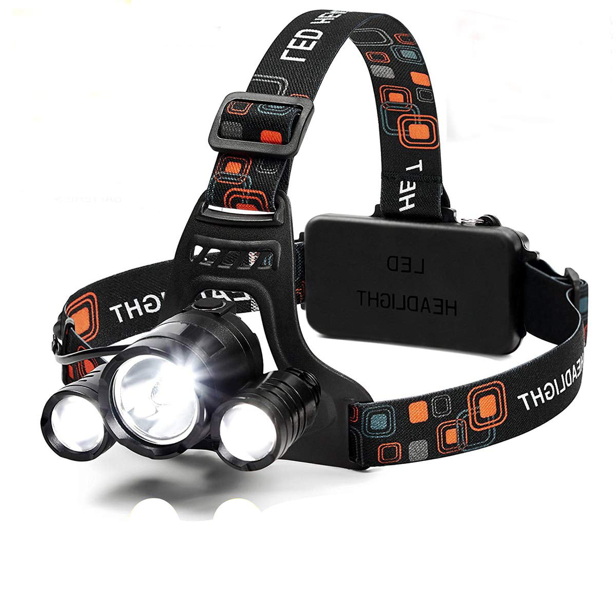 Yizhet Headlight 5 LED Headlamp Fishing Waterproof Head Torch Ultra Bright 6000 