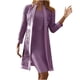 thumbnail image 1 of Cárdigan de manga larga calado de encaje informal de Color sólido para mujer + vestido sin mangas conjuntos de dos piezas blusas Pompotops qwe23580, 1 of 5