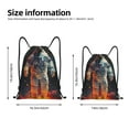 thumbnail image 2 of Kdxio Astronaut Cosmic Rainbow Print Drawstring Backpack Bag,Waterproof Draw String Back Sack, Gym Drawstring Bags Swim Bag For Unisex, 2 of 5