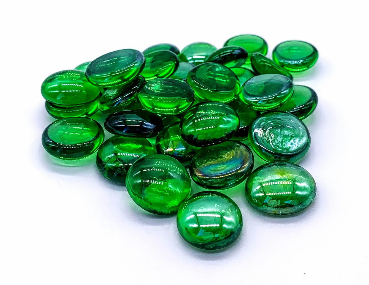 Green Fire Glass Gems 10lbs