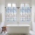 thumbnail image 4 of Blue Plaid Farmhouse Kitchen Curtains 45 Inch Length, Watercolor Cute Country Pigs Checkered Tiers Curtains for Bathroom Bedroom Cafe, Light Filtering Small Window Treatment Drapes 2 Panels 42"Wx45"L, 4 of 8