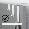 thumbnail image 5 of Adjustable White Over The Door Hooks - 3-Piece Door Hanger Set for Clothing and Accessories, Perfect for Home & Office - Includes 1 Large, 1 Medium, 1 Small Door Rack, 5 of 8