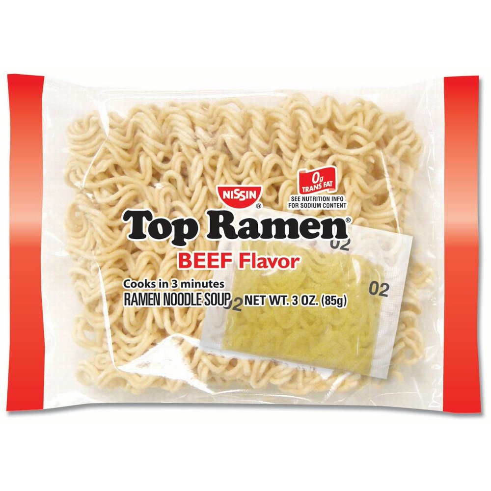 (24 Packs) Nissin Top Ramen Beef Flavor, 3 oz