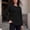 Black, variant on Crew Neck Long Sleeve Tops for Women Trendy Side Slit Button Blouses Curved Hem Fall Clothes Red
