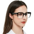thumbnail image 5 of MARE AZZURO Large Square Reading Glasses Women Oversized Readers (Black+clear, 200), 5 of 8