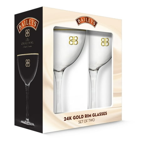 Bailey's Stemware with Gold Rims - set of 2 (Best Deals On Baileys Irish Cream)
