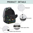thumbnail image 4 of Monster Cartoon Truck Black Pattern Backpack for School, Cute School Bag with Adjustable Shoulder Straps and Padded Back, 15.3"x11"x6.7", 4 of 5