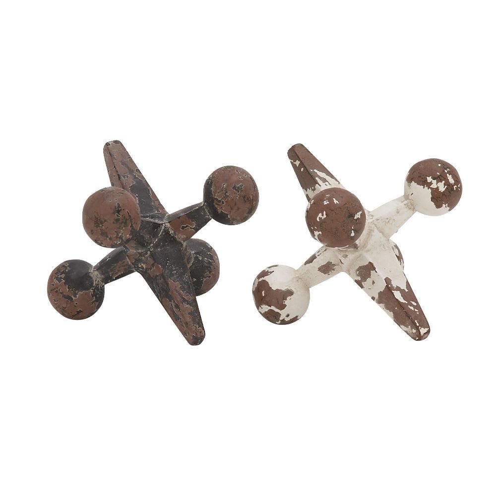 Charming Metal Jacks Sculpture 2 Assorted