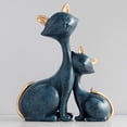 thumbnail image 2 of Figura de gato de resina para decoración del hogar, estatua de animal, escultura, adorno de mesa y escritorio. Azul, 2 of 7