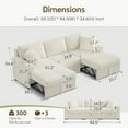 thumbnail image 3 of Marrber U-Shaped Modular Sectional Sofa with Pull-Out Chaises Bed and Storage Seat for Living Room, Apartment, Plush Corduroy White, 3 of 9