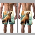 thumbnail image 3 of luoweisi Men's Beach Shorts Quick Dry Swim Trunks with Mesh Lining Sea Lion 2XL, 3 of 5