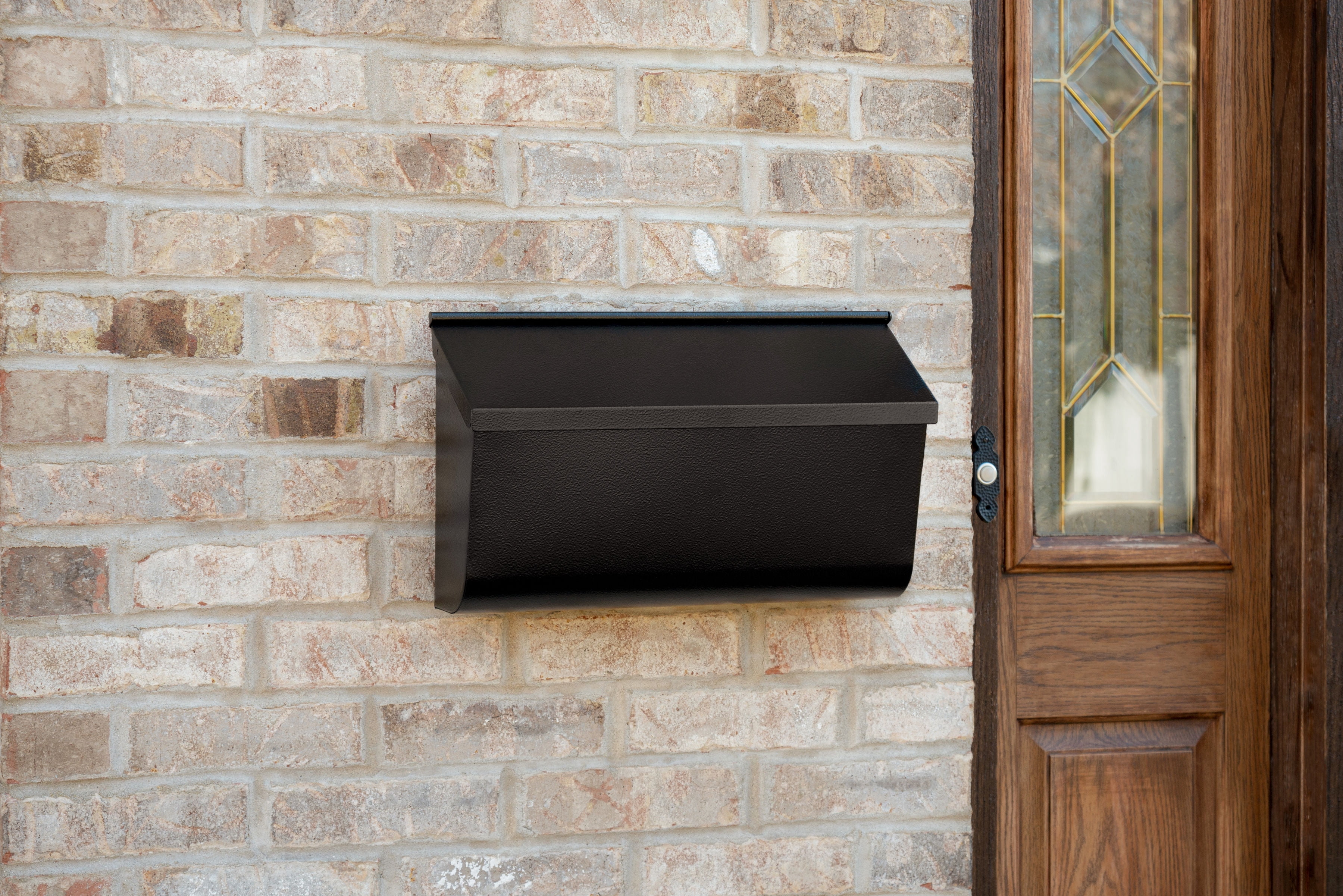 Architectural Mailboxes Woodlands Galvanized Steel, Medium, Wall-Mount Mailbox in Black