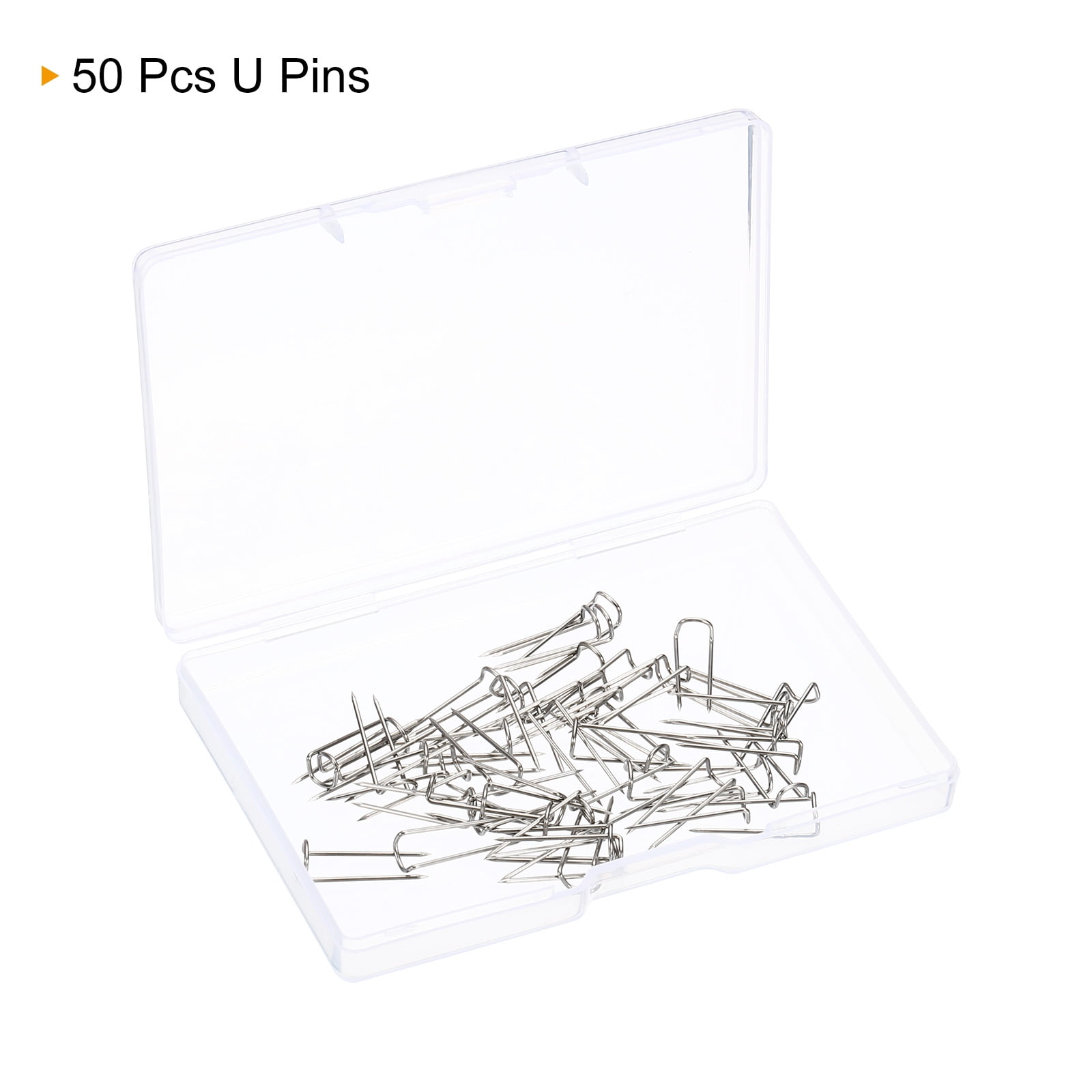 Unique Bargains U-Pins, Steel Dressmaker Ornament Quilting Fork Pin 17mm 50 Pcs