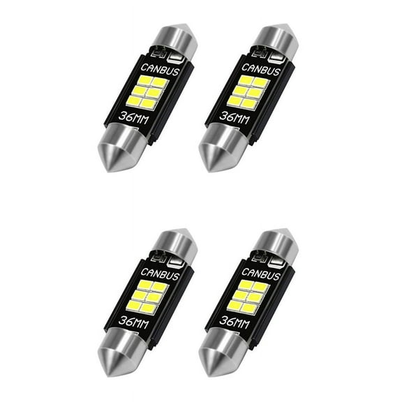 4X Extremely Bright 400 Lumens 3020 Chipset Canbus Error Free LED Bulbs 36mm Festoon De3175 6428 Xenon White