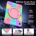 thumbnail image 4 of Case for Samsung Galaxy Tab A11,Anti drop silicone+PC Layer Protective Case 360 ° Rotating Bracelet Handle Stand ,Shoulder Strap, Heavy Duty Shockproof Tablet Case,Colorful Purple,For Galaxy Tab A11, 4 of 7