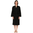 thumbnail image 3 of TowelSelections Women's Waffle Bathrobe Turkish Cotton Kimono Robe Medium/Large Jet Black, 3 of 5
