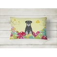 thumbnail image 2 of Carolines Treasures BB6034PW1216 Easter Eggs Standard Schnauzer Black Grey Canvas Fabric Decorative Pillow, 12H x16W,, 2 of 3