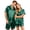 Green, variant on Matching Couples Pajamas Short Sleeve Button up Sleepwear | Satin Pjs,Classic Loungewear with Pockets,Notch Collar Matching Pajamas for Couples, Silver