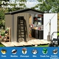 thumbnail image 4 of Outdoor Storage Shed, 6' × 4' FT Metal Storage Shed with Updated Frame Structure and Lockable Doors, Waterproof Shed for Backyard, Patio, Garden, Brown, 4 of 6