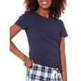 thumbnail image 3 of Amazon Essentials - Conjunto de camiseta corta de popelina para mujer, color azul marino, a cuadros, talla M, 3 of 4