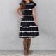 thumbnail image 5 of Girls Summer Sundress Casual Striped Midi Dress with Pockets Short Sleeve A-Line Summer Dress for Everyday Wear ,Sie:90, 5 of 9
