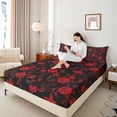 thumbnail image 4 of Homewish Boys Girls Retro Floral Blossom 4-Piece Full Size Sheets,Chic Flowers Bed Sheets,Spring Graden Lightweight Sheet Sets,Microfiber Bedroom Decor, 4 of 7
