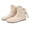 Beige, variant on NOKIO Women's Flat Ankle Booties Casual Sπ
ip On Short Bπππ‘π with Side π«aπΌe Up, Comfort Wide Width Booties Fall Winter Fashion Ladies Shoes Toe Ruched Slouch Dress Shoes