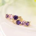 thumbnail image 4 of Opolski Women Fashion 9K Gold Plated Purple Zircon Eardrop Huggie Earrings Jewelry Gift, 4 of 7