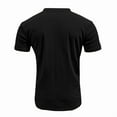thumbnail image 3 of LWavelet Ribbed V Neck Men's Short Sleeve T-Shirt Ideal for Casual Commute and Daily Wear Black S, 3 of 8