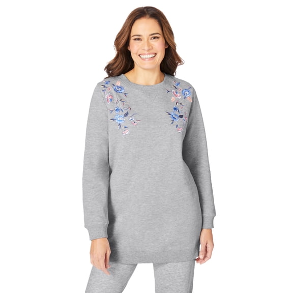 Woman Within Plus Size Crewneck Fleece Sweatshirt