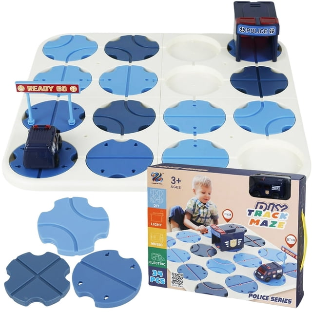 Jeu de Construction de Route Casse-Tête Logique Réutilisable Casse-Têtes Éducatifs Montessori pour Enfants de 3 Ans et Plus