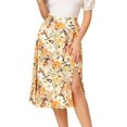 thumbnail image 1 of Falda a Media Pierna Allegra K con abertura En la Cintura y Estampado floral para Mujer Amarillo XL, 1 of 5