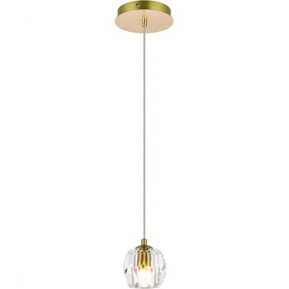 1 Light Pendant-Gold Finish-Royal Cut Crystal Type Bailey Street Home 390-Bel-4363552