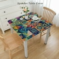 thumbnail image 2 of BANET Elastic Tablecloth Square Fits Square Tables, Waterproof Fitted Table Cloth, Polyester Wipeable Table Cover for Picnic Party White, 2 of 7