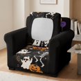 thumbnail image 3 of Psesaysky Halloween 2 Pcs Chair Covers with Ghost Skeleton, Separate Spandex Cushion Cover Washable Soft for Living Room Home Decor, 3 of 8