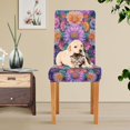thumbnail image 4 of Yayeee 4 Pack Dining Chair Covers Stretch Parson Chairs Slipcovers Seat Protector, Light Purple Flowers, 4 of 6