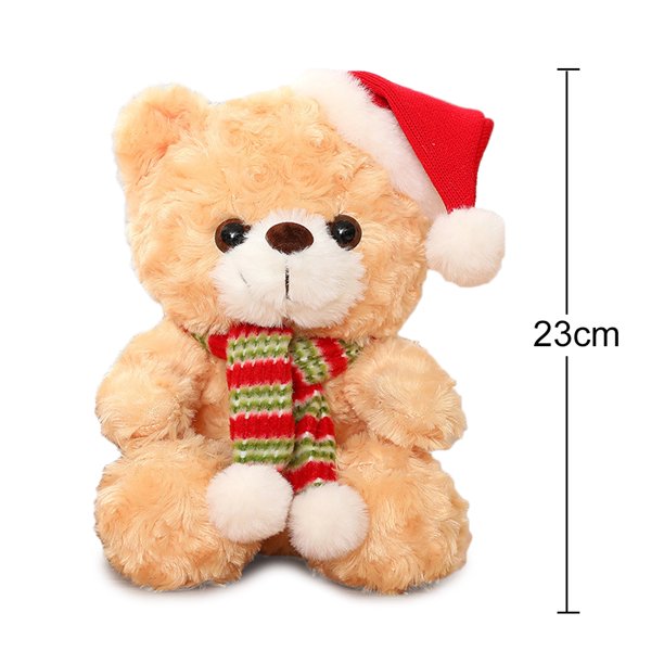Oso de peluche de juguete duradero seguro con sombrero de Navidad Wdftyju juguetes afectivos relajantes suaves no tóxicos y cómodos para niños