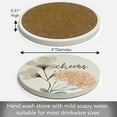 thumbnail image 4 of Thirstystone "Cheers Grey Floral" Single Absorbent Stone Coaster, 4 of 7
