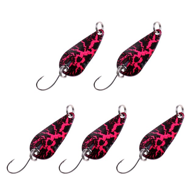 koolsoo 5Pcs Fishing Lures Set Copper Spoon Sequins Metal Lures Hard Baits Color 3