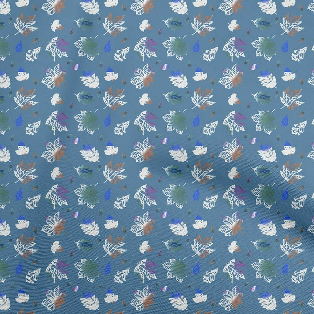 oneOone Coton Cambric Bleu Sarcelle Tissu Automne Matière de Robe Tissu Imprimé Tissu au Mètre 42 Pouces de Large