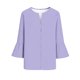 thumbnail image 4 of Craaazy Women's Relaxed Fit V Neck Blouse, Solid Color 3/4 Sleeve Flare Cuff Top, Loose Comfy Button Accent Casual Tee for Spring & Summer Gifts, 4 of 7