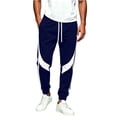 thumbnail image 2 of MXALUOB Track Pants for Men Color Block Elastic Waist Drawstring Athletic Joggers Fashion Full Length Workout Pant Gym Running Trousers, 2 of 6