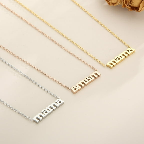 Creative Stainless Steel Mama Letter Pendant Necklace